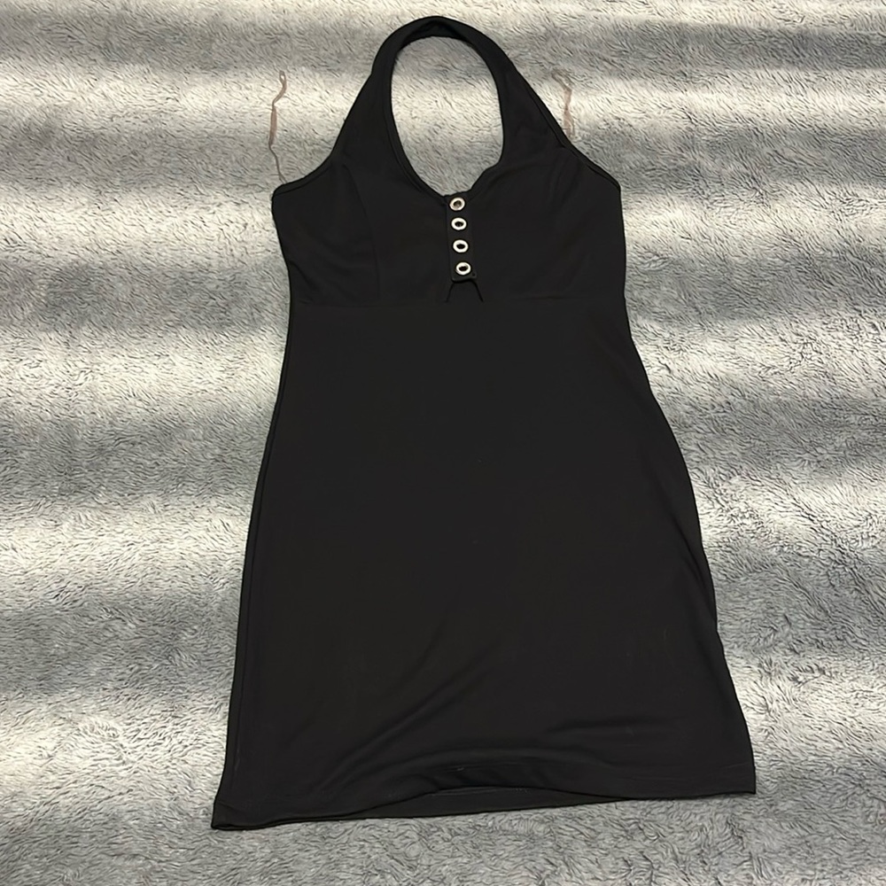 Women’s/Juniors Black mini halter top dress